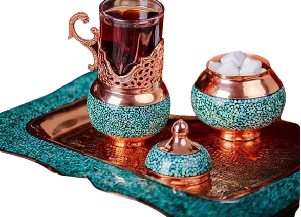 ظروف مسی فیروزه کوبی